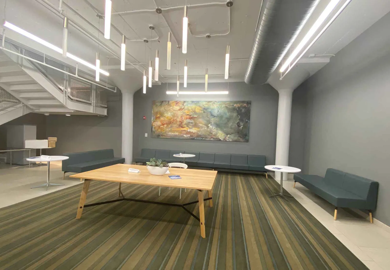 painted office lobby area