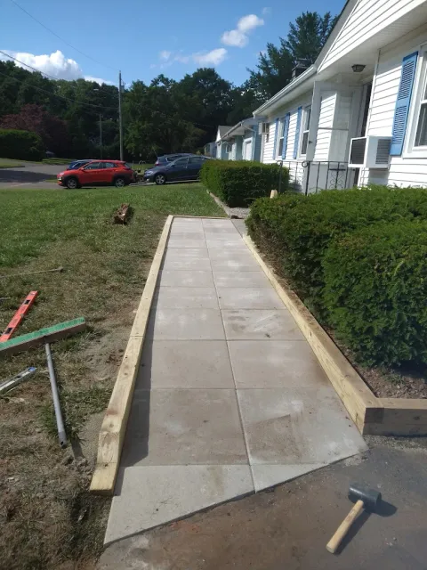 reconstruction of a walkway