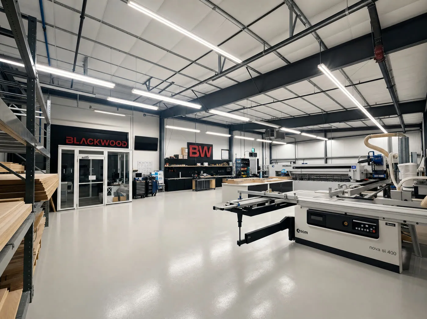 Inside the Blackwood workshop with professional woodworking machinery