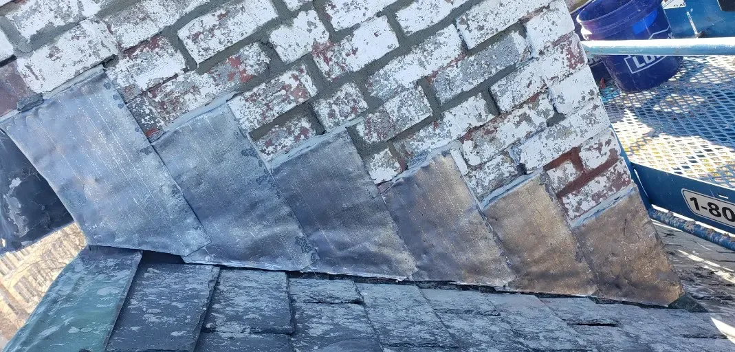 A close up of the roof of a house
