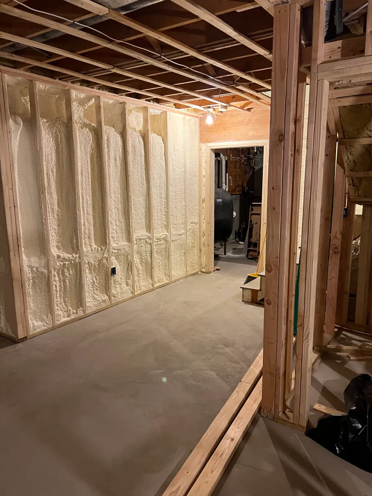 Finished Basement with Cable-Rail Stairwell in Medfield, MA