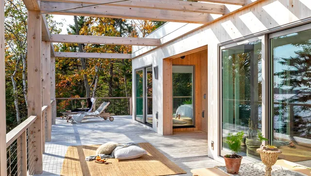 Juniper Design Build's Woods and Water house construction project deck