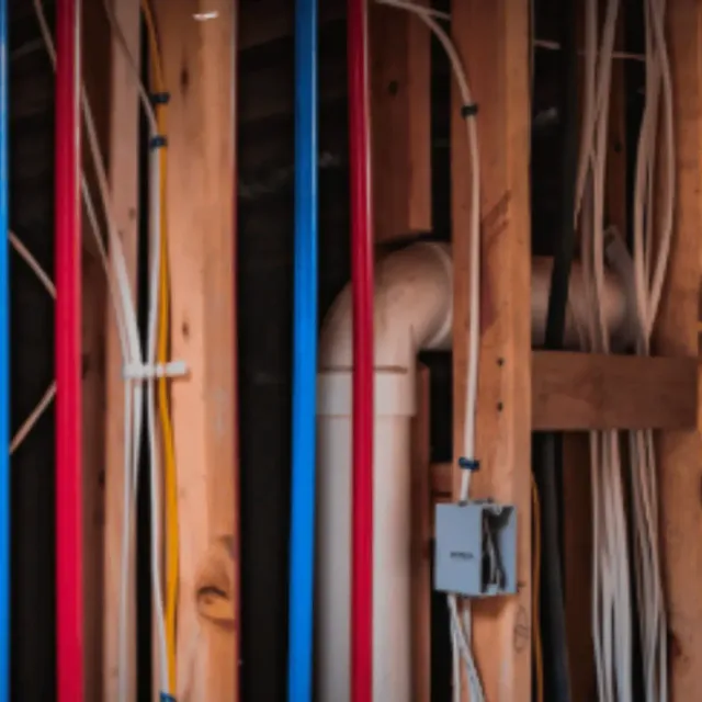 Buck Electric commercial electrician working on business lighting project