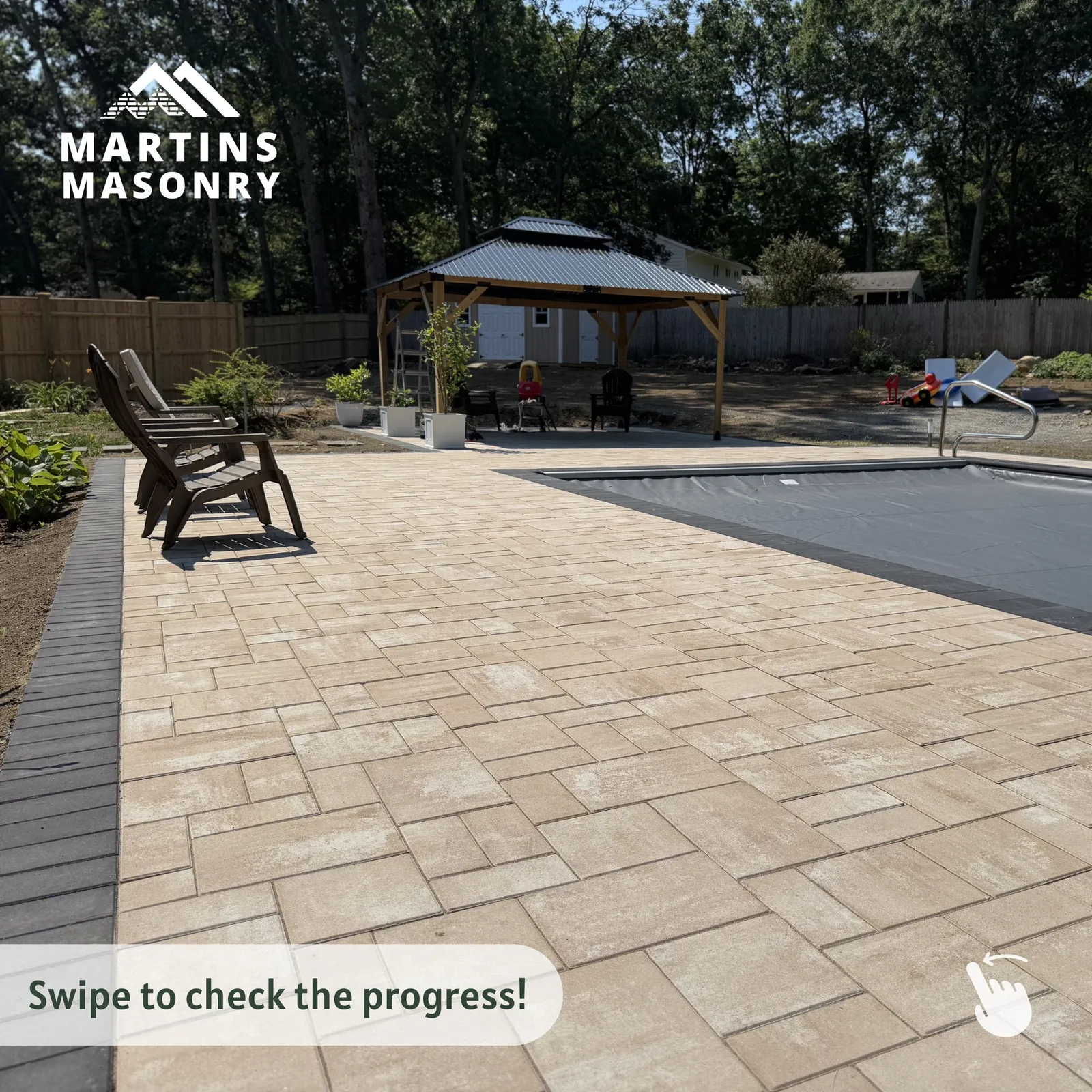 It’s amazing how the right patio can completely transform the way a backyard is used. What was once an empty space is now ready for family gatherings, summer afternoons by the pool, and years of great memories.

For this project, we installed Ledgestone 3 PC and Sherwood Collection (Regular Size) in Sandstone Lite, creating a clean, timeless look that perfectly complements the outdoor space.

Every project is built with the goal of creating a space our clients will enjoy for many years to come.

#MartinsMasonry #PatioDesign #OutdoorLiving