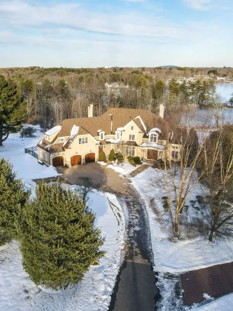 Exterior of large custom home in Walpole, MA built by Walsh Bros Builders