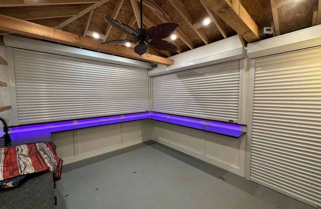 White garage doors