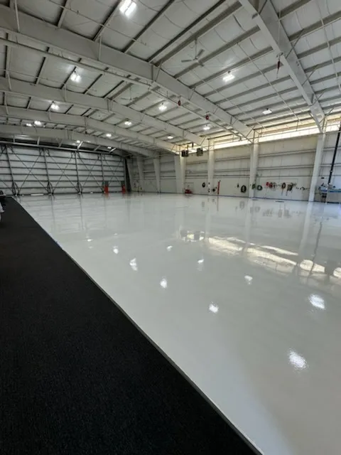Aircraft hangar floor coatings