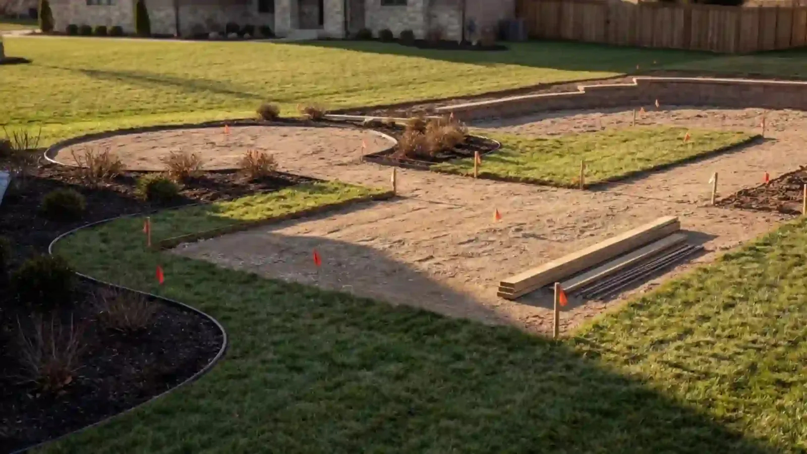 Natural stone patio construction — hardscape by Grow'N Mow