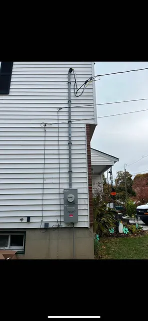 Exterior service entrance and meter on a home