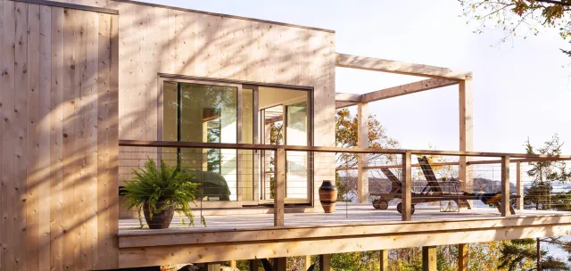 Juniper Design Build's Woods and Water house construction project deck
