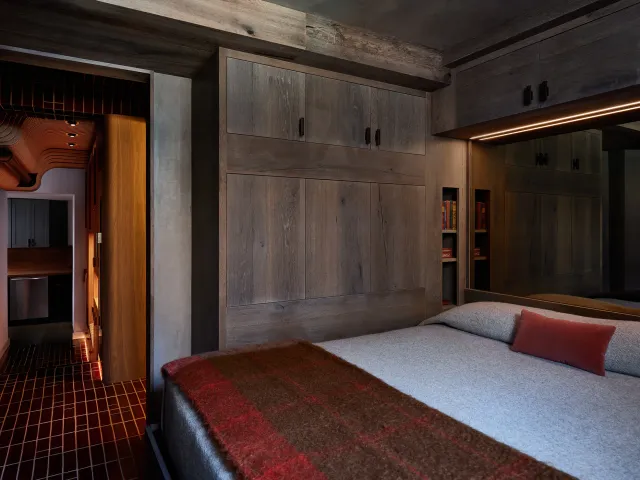 Built-in millwork bed wall