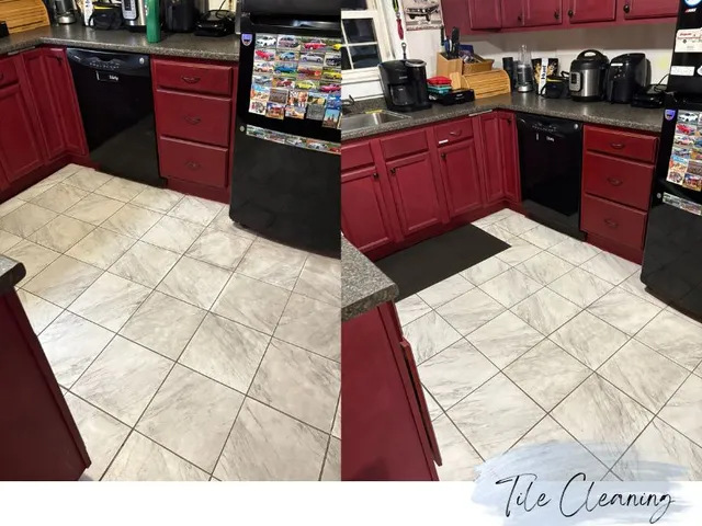 Freshly cleaned tile bringing a bright, renewed feel to the space