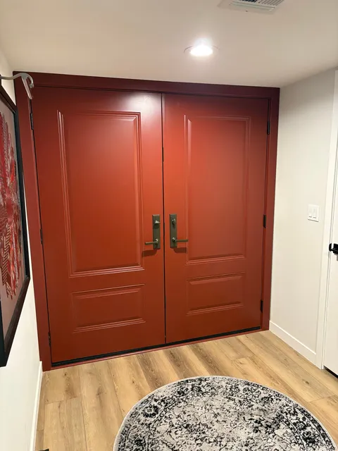Interior view of renovated entry door