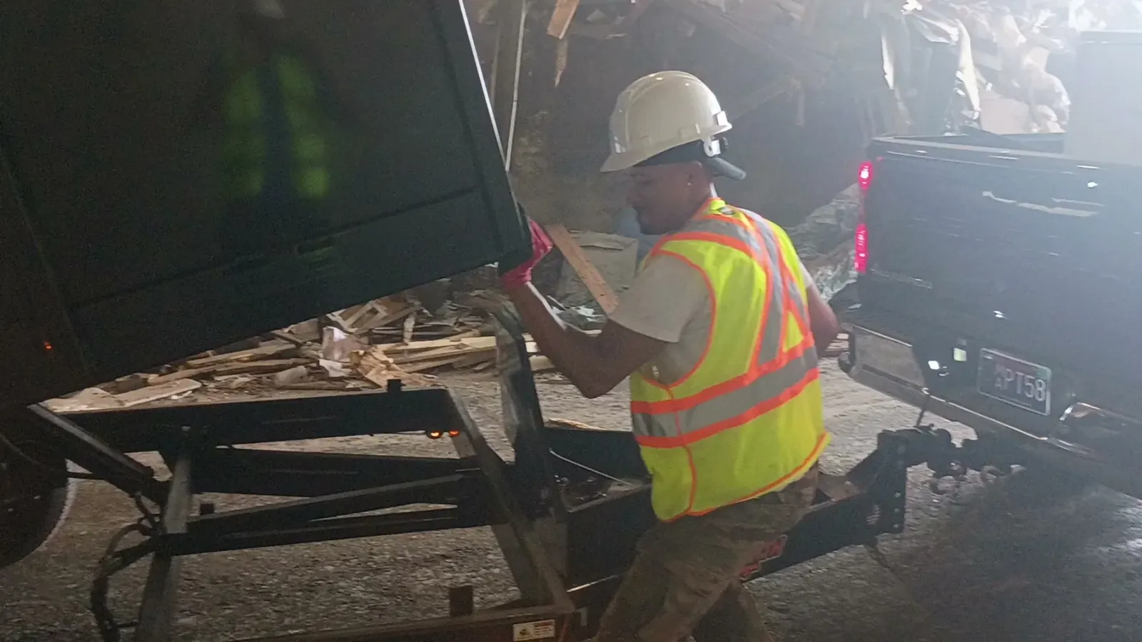 Ty James of Pioneer Valley Junk Removal on a real local cleanup job