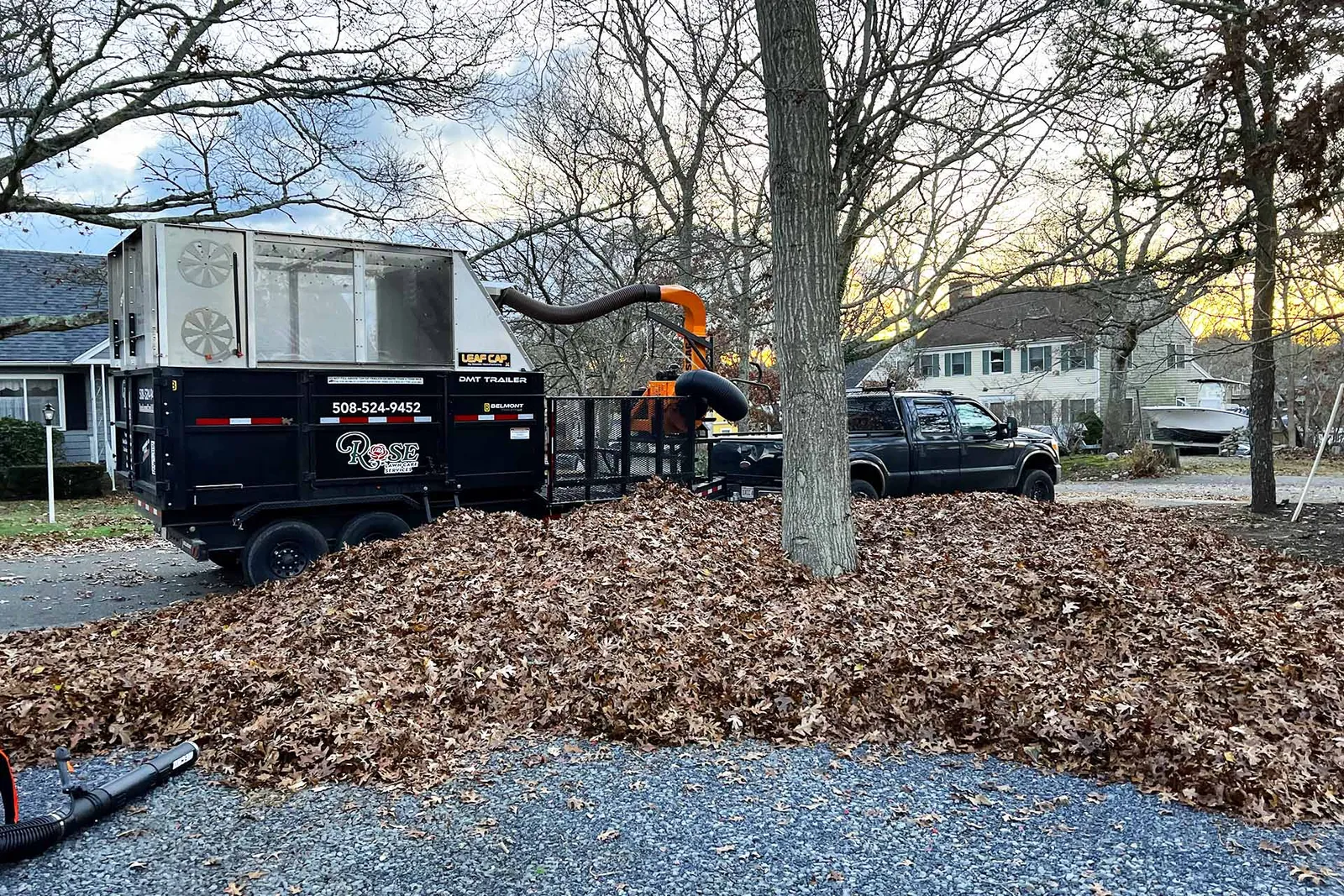 leaves being cleaned up for spring cleanup service near me