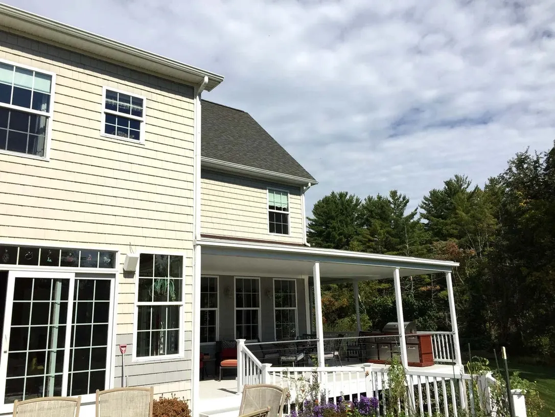 Light colored home with porch