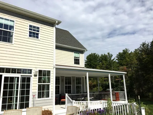 Light colored home with porch