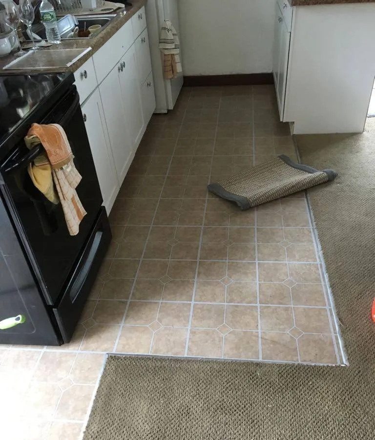 New kitchen tile floor