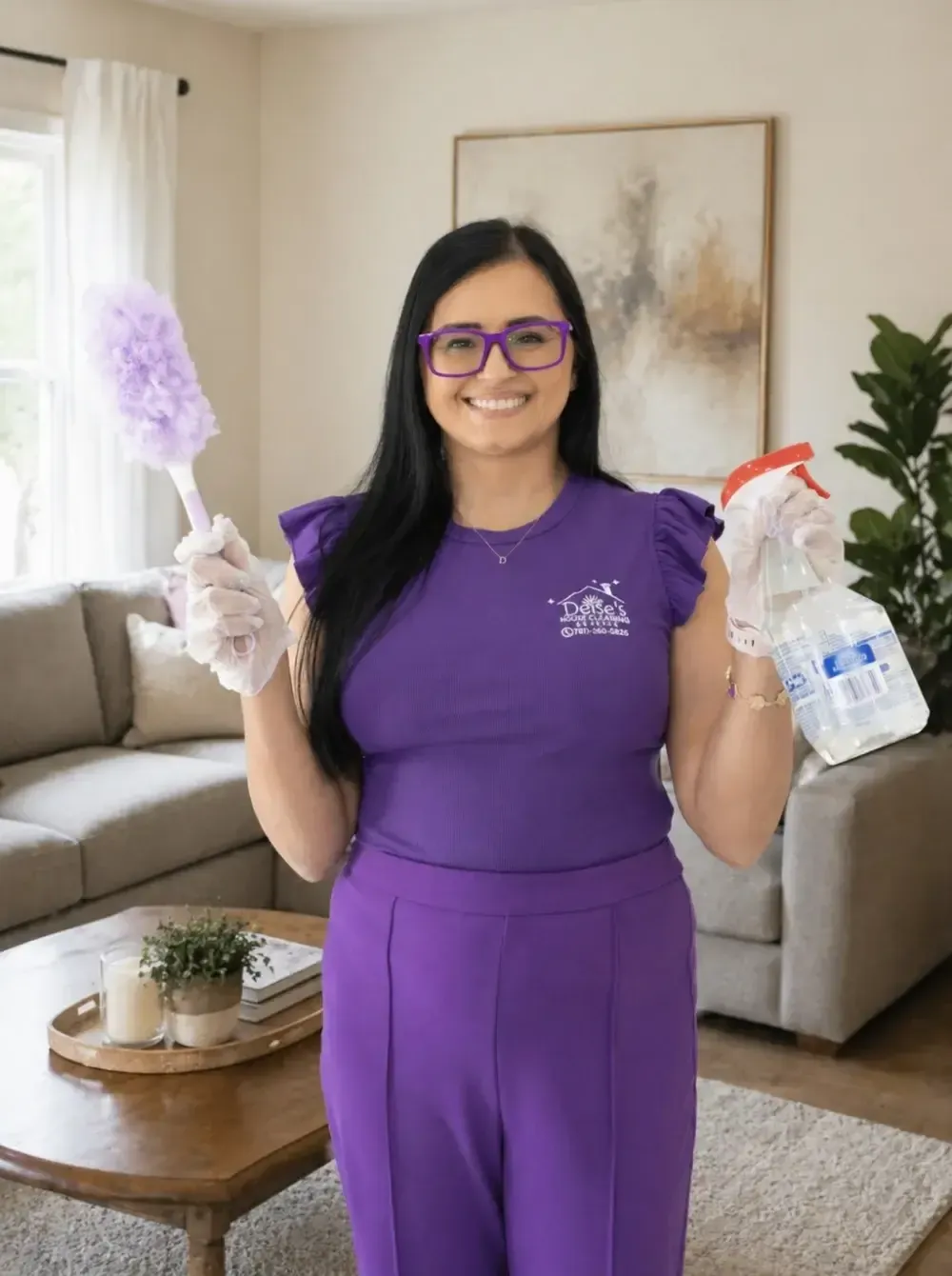 Professional cleaner from Deise’s House Cleaning Service providing house cleaning services in Massachusetts with trusted and detailed care
