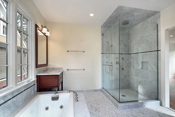 Glass shower door residential
