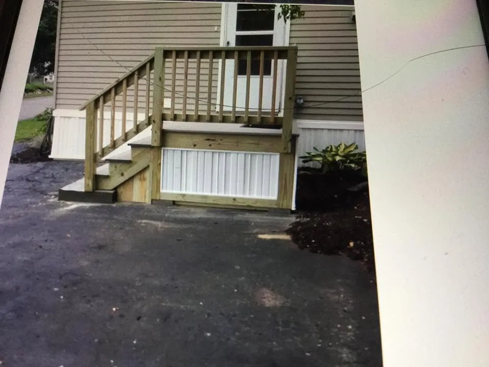 Finished deck stairs and skirting