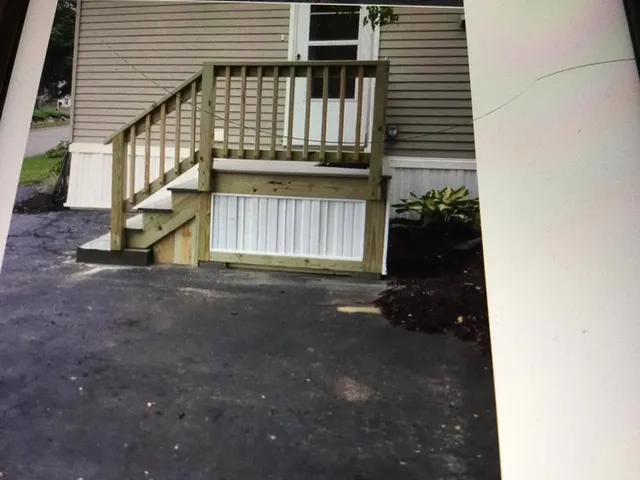 Finished deck stairs and skirting