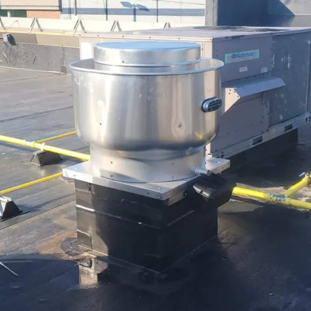 commercial kitchen exhaust fan with grease ducts