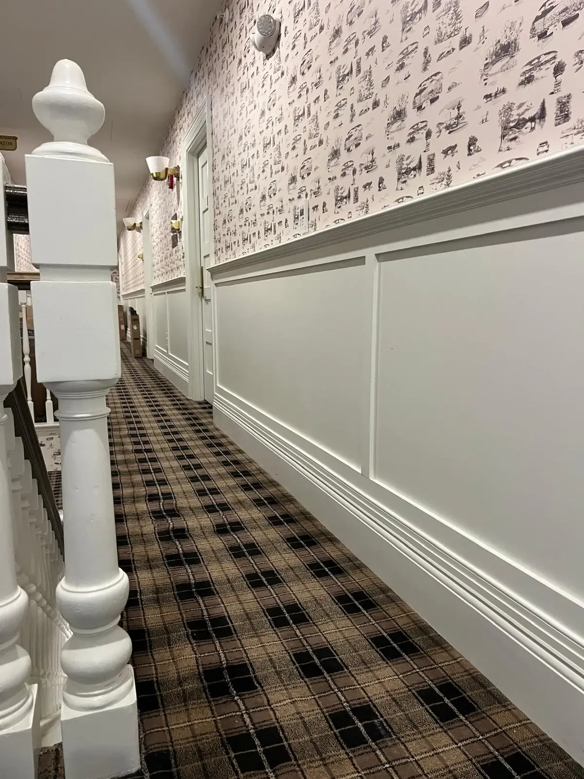 Corridor, wainscoting and trim