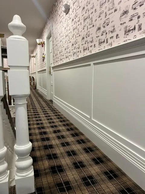 Corridor, wainscoting and trim