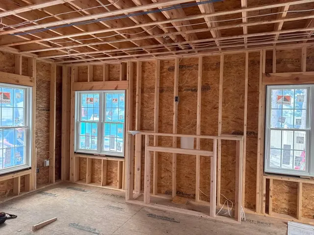 Shrewsbury,Ma new living room addition rough wiring completed.