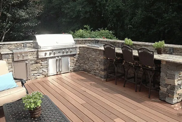 Outdoor masonry kitchen in CT