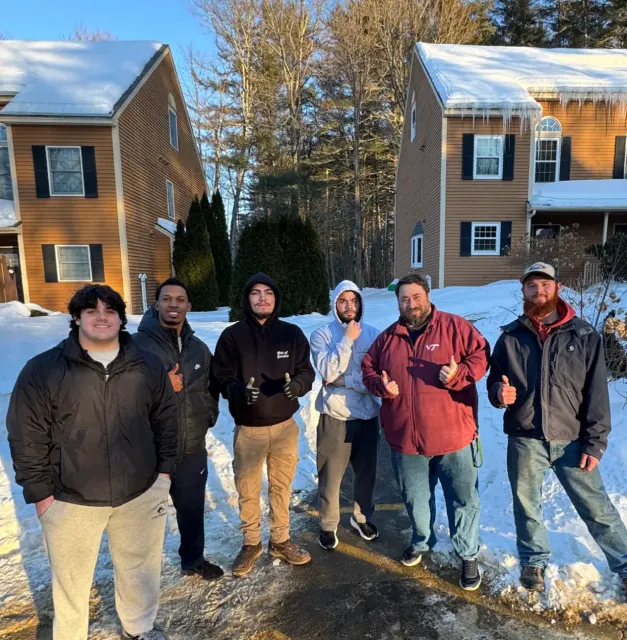 The Eastside Movers crew in front of a Massachusetts home — Tyler Trefrey and team, Franklin MA