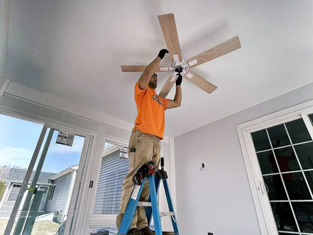 Residential lighting installation service by Bergeron Contracting electrician Worcester MA