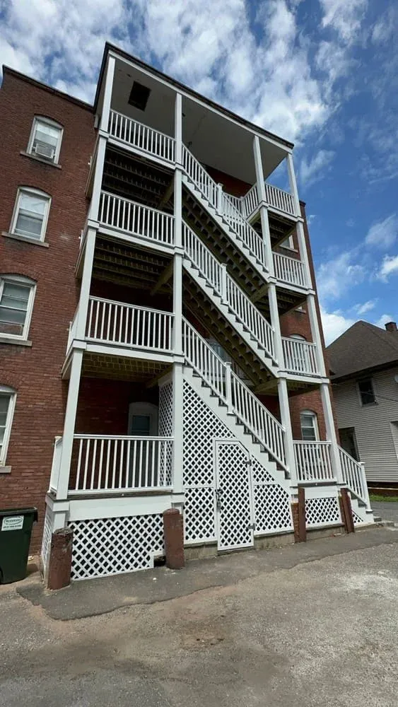 Recently completed multi-level deck