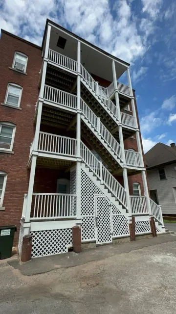 Recently completed multi-level deck