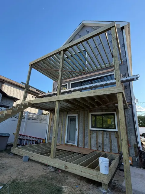 Finished deck with stairs built in Connecticut