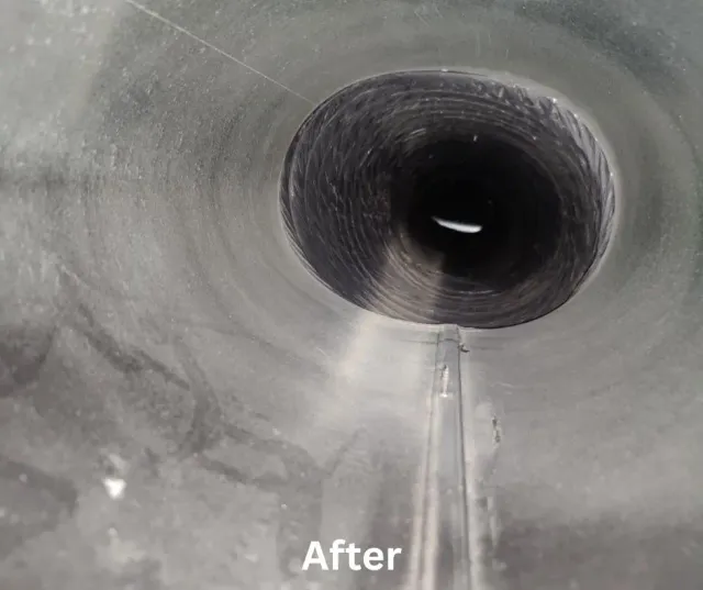 Clean interior of air duct after air duct cleaning Massachusetts service by Clean Air Pro, showing improved airflow and cleanliness.
