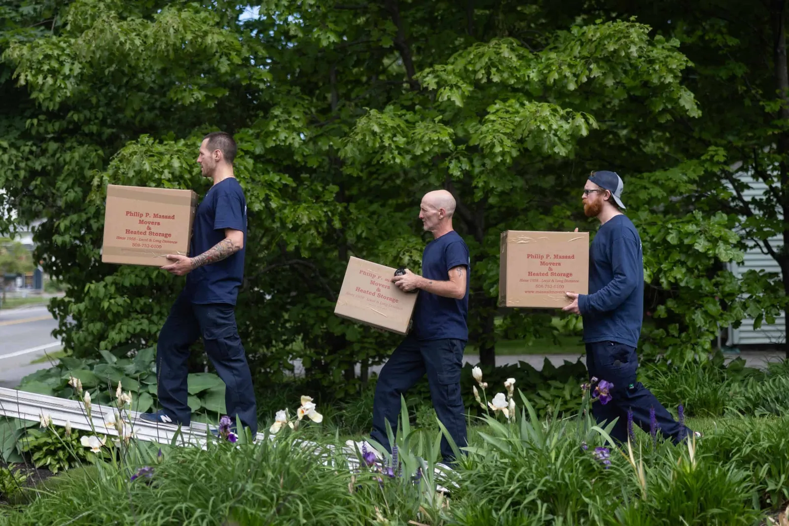 Philip P. Massad Movers crew handling a move for a Worcester family