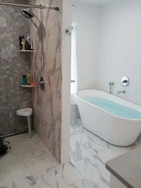 shower and bathtub