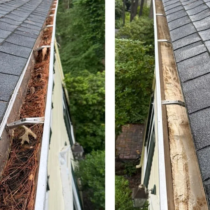 Next Level Window Cleaning crew completing an exterior cleaning job