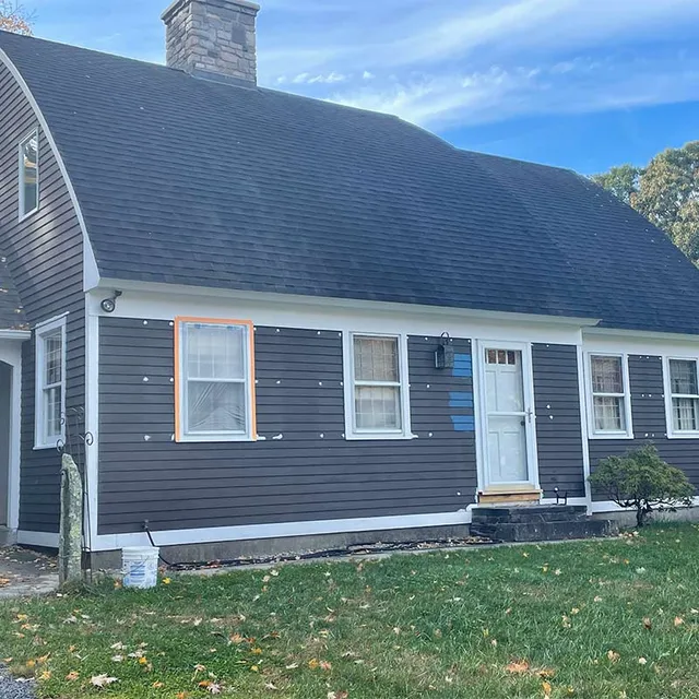 Professional painted the exterior of the house