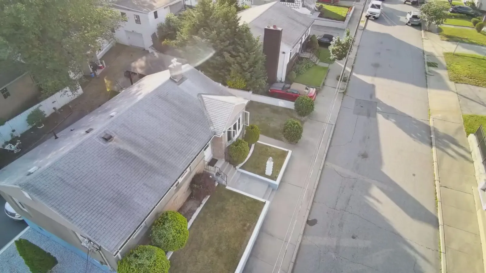 Aerial view of roof before replacement