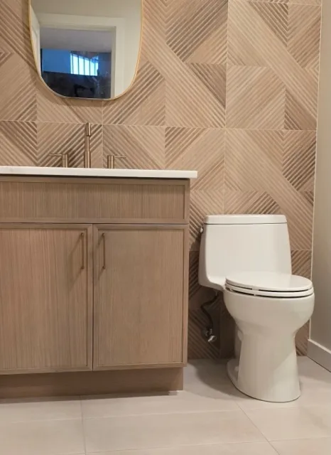 Quietly, Bold Basement Bathroom | Ridgefield, CT