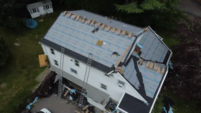 roofing repair in progress