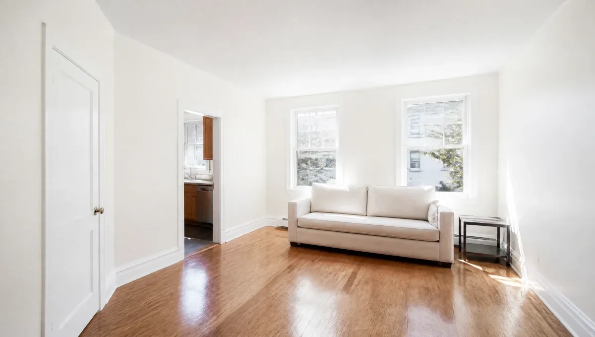 Freshly painted bright living room with natural light