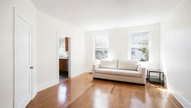 Freshly painted bright living room with natural light