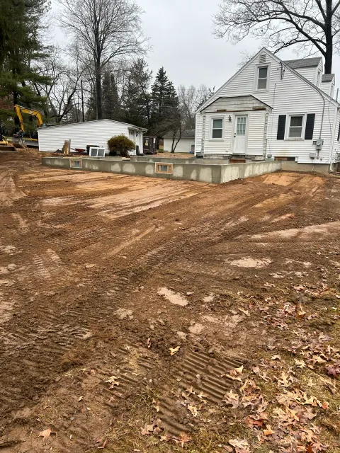 Residential addition backfill and rough grade, West Springfield MA