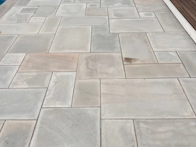 Bluestone patio installation