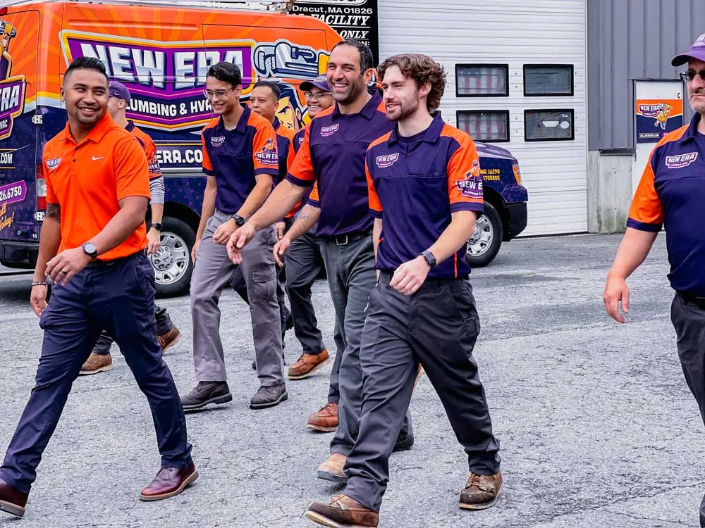 New Era's team march in their garage