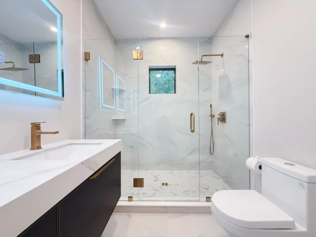 Luxury frameless glass shower door installation